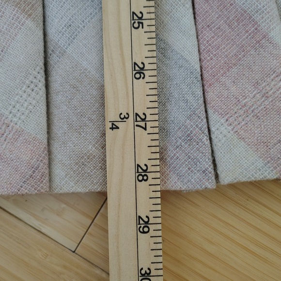 Vintage 70s Panther Pleated Accordion Midi Skirt Pastel Pink Gray Plaid - Picture 9 of 13